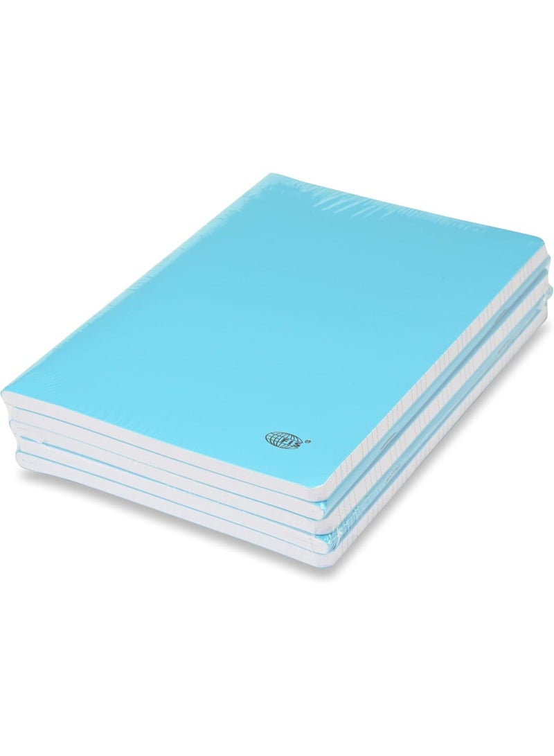 FIS Soft Cover Notebook, A5 Size (148x210mm), PP Material, Glued Binding, 80 Sheets White Paper, 4 Line Single Ruled, Pack of 5, Neon Blue – FSNBA54LPPNBL - Image 1